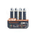 Paquete de baterías de litio AA de 1.5v con cargador USB